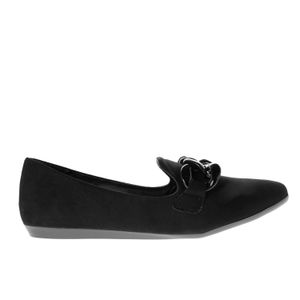 Balerina Miley color negro con detalle de cadena y textura ante D12970240501