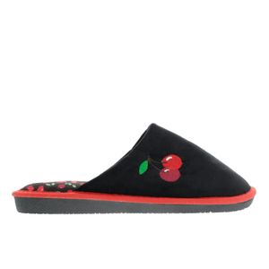 Pantufla Loly color negro cerezas D01730082501